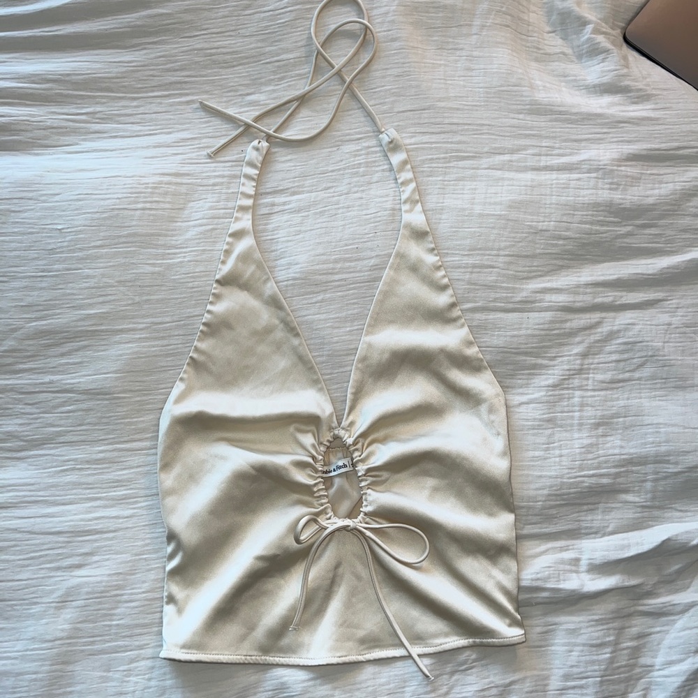 Abercrombie satin halter tank